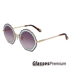 Chloe tally - Gafas de sol con lente violeta y montura dorada