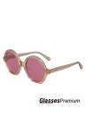 Chloé | Gafas de sol con montura beige y lente rosa CHLOE-CE3617S-4719-267 