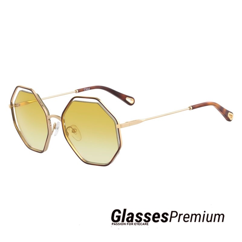 Gafas de sol de mujer octogonales con cristales amarillos | Chloé