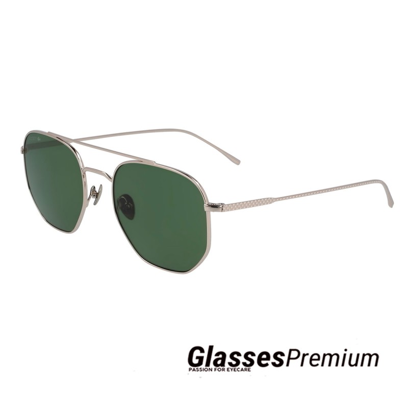 gafas de sol mujer lacoste doradas con lentes verdes